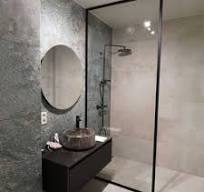 douchewand glas zwart