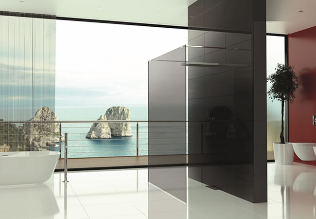 douchewand donker glas