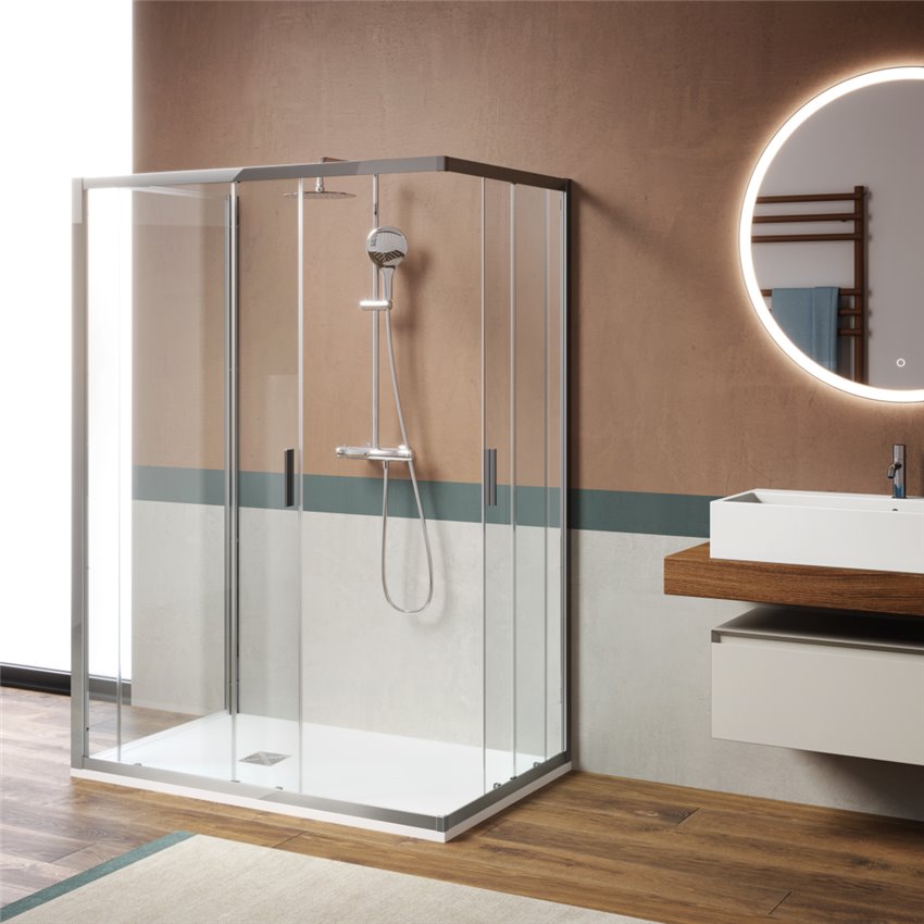 douchewand ondoorzichtig glas