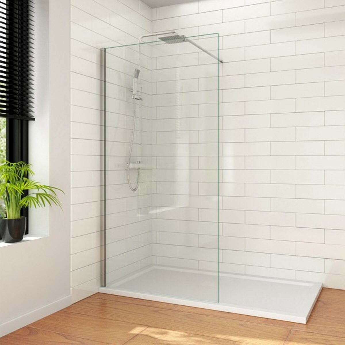 inloop douchewand glas